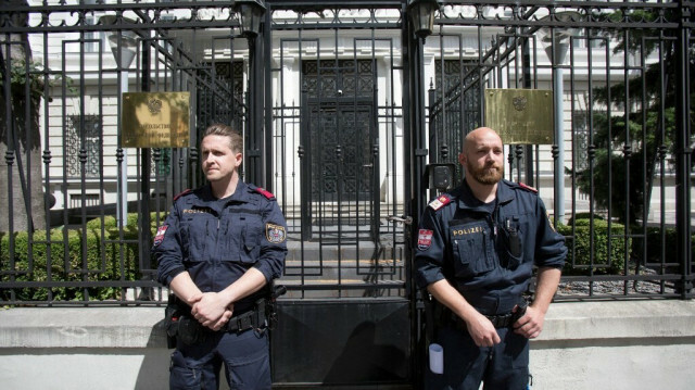L'ambassade de Russie à Vienne, en Autriche. Crédit photo: ALEX HALADA / AFP