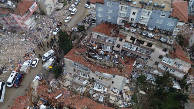 Hatay'daki yıkım sabahın ilk saatlerinde havadan görüntülendi.