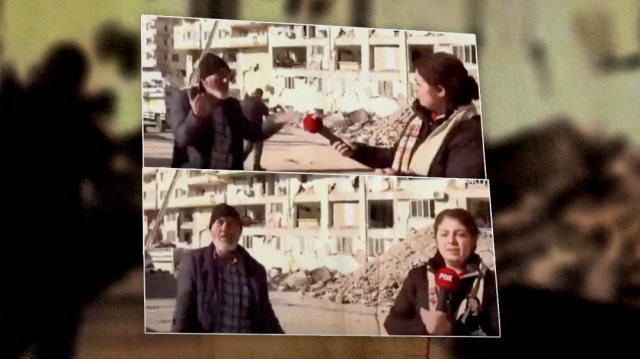 Fox TV muhabiri deprem bölgesinde vatandaşların tepkisiyle karşılaştı.