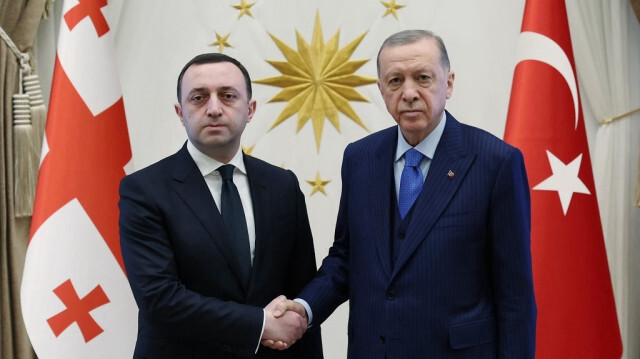 Le président turc, Recep Tayyip Erdogan avec le Premier ministre géorgien, Irakli Garibashvili. Crédit photo: AA