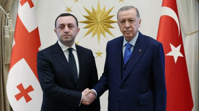 Turkish President Recep Tayyip Erdogan and Georgia's Prime Minister Irakli Garibashvili