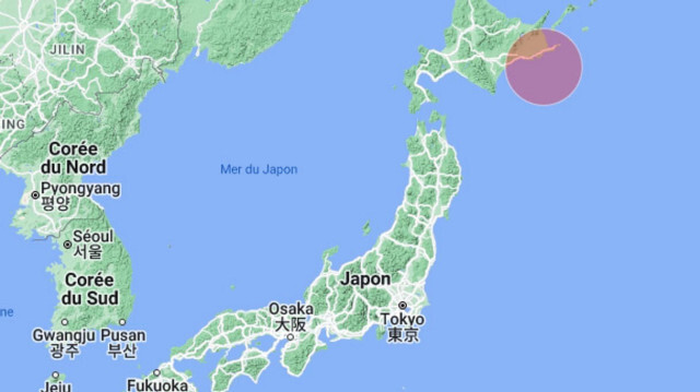 Un séisme de magnitude 6,1 sur l'île d'Hokkaido au Japon, le 25 février 2023. Crédit photo: USGS