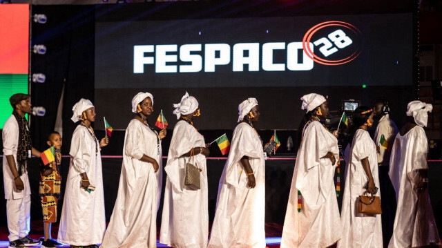 Lla cérémonie d'ouverture du 28e Festival panafricain du cinéma et de la télévision (FESPACO), à Ouagadougou, le 25 février 2023. Crédit photo :OLYMPIA DE MAISMONT / AFP