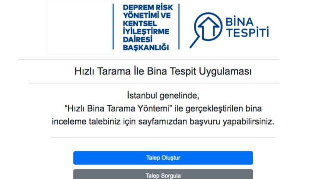 İstanbul bina deprem testi sorgulama ekranı