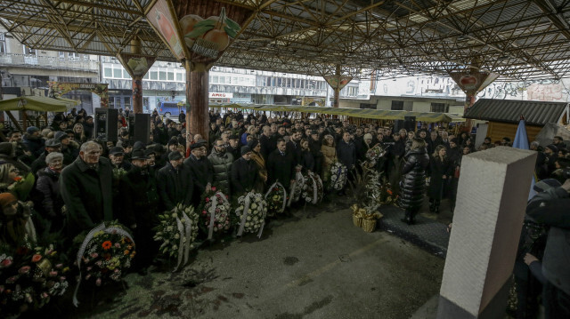 La place du marché de Markale, dans la capitale Sarajevo en Bosnie-Herzégovine, lors d'une cérémonie organisée à l'occasion du 29e anniversaire du massacre. Crédit photo: AGENCE ANADOLU