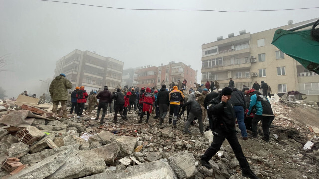 Search and rescue works continue after a 7.4 magnitude earthquake hit southern provinces of Turkiye, in Sanliurfa, Turkiye on February 6, 2023.