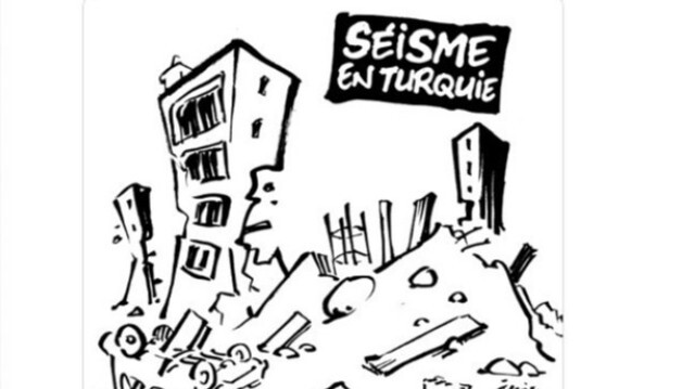 Charlie Hebdo depremle alay etti.