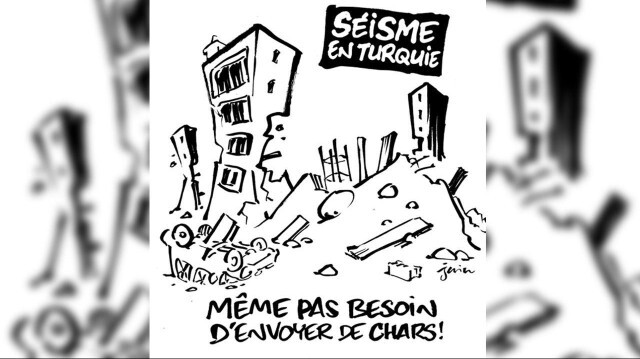 Charlie Hebdo'nun Kahramanmaraş depremini resmettiği alçak karikatür