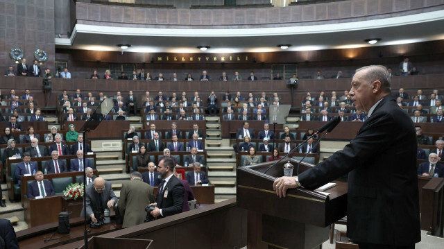 Le président turc Recep Tayyip Erdogan, lors de la réunion du Parti AKP. Crédit photo: AA