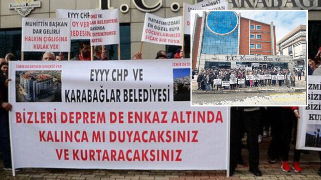 Vatandaşlar, CHP'li Karabağlar Belediyesi'ni protesto etti.