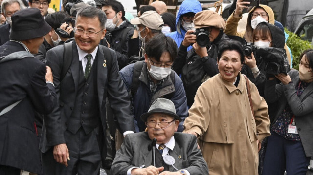 Hideko Hakamada et les partisans de son frère Iwao Hakamada. Crédit photo: Kazuhiro NOGI / AFP