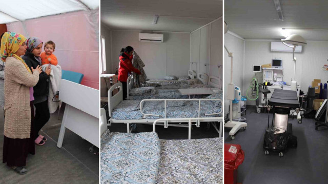 Nurdağı'nda kurulan sahra hastanesi ilk doğuma ev sahipliği yaptı.