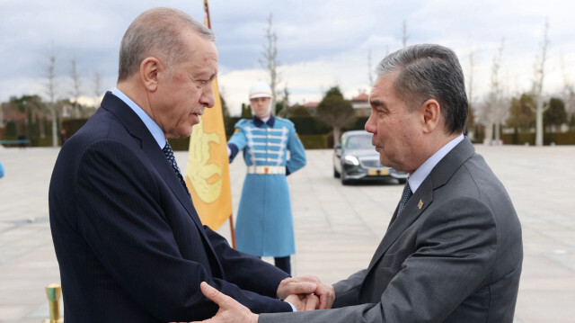 Cumhurbaşkanı Erdoğan, Türkmenistan Ulusal Konseyi Halk Maslahatı Başkanı Berdimuhamedov ile görüştü.
