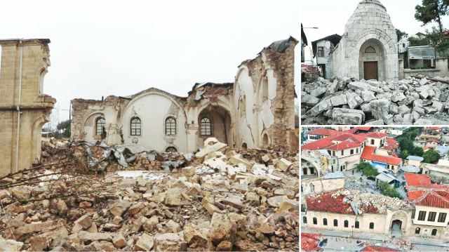 Depremde tarihi camiler yıkıldı.