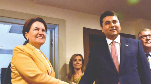 İYİ Parti Genel Başkanı Meral Akşener ve Demokrat Parti Genel Başkanı Gültekin Uysal. 