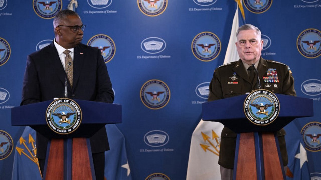 Le secrétaire américain à la Défense, Lloyd Austin et le président des chefs d'état-major interarmées, le général Mark Milley. Crédit photo: ANDREW CABALLERO-REYNOLDS / AFP