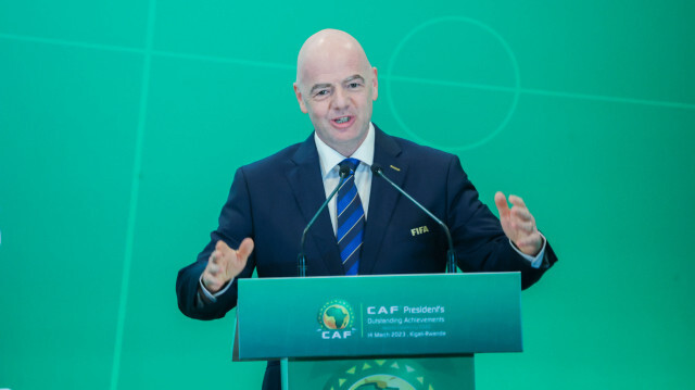 Gianni Infantino à Kigali. Crédit photo : Agence Anadolu