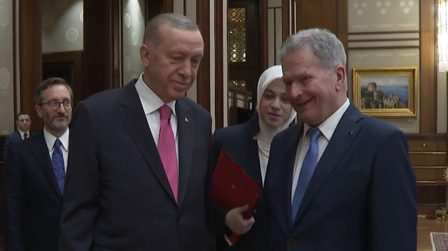 Cumhurbaşkanı Recep Tayyip Erdoğan ve  Finlandiya Cumhurbaşkanı Sauli Niinistö