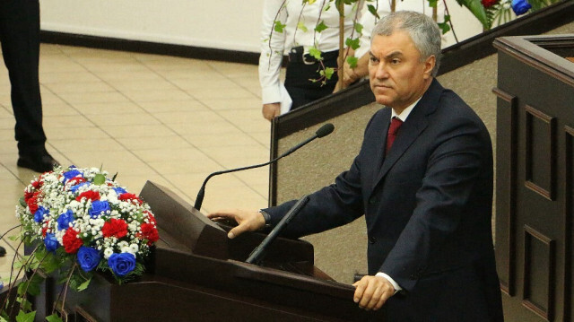 Viatcheslav Volodine, le président de la Douma russe ( parlement). Crédit Photo: STRINGER / AFP