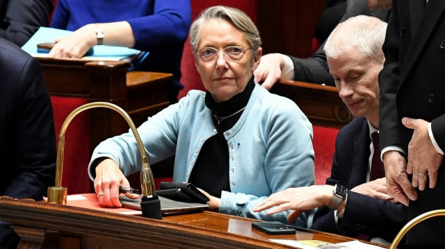 La Première ministre française Elisabeth Borne réagit après le vote de la seconde motion de censure à l'Assemblée nationale française, le 20 mars 2023. Crédit photo: BERTRAND GUAY / AFP