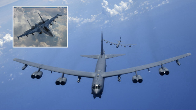 ABD bombardıman uçaklarının sınır ihlalini önlemek üzere Rus savaş uçağı havalandı.