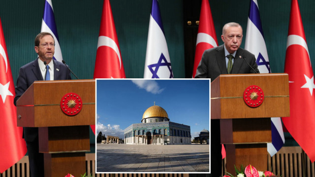 Geçtiğimiz yıl Türkiye'yi ziyaret eden İsrail Cumhurbaşkanı Herzog ile Cumhurbaşkanı Erdoğan ortak basın toplantısı düzenlemişti. 