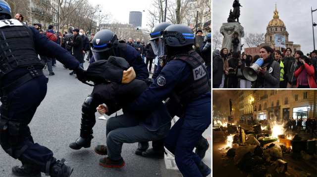 Paris'te düzenlenen gösterilerde gözaltı sayısı 243'e yükseldi