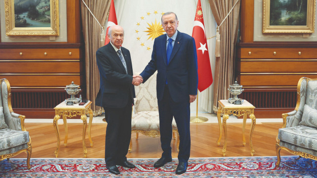 Cumhurbaşkanı Erdoğan, MHP Lideri Bahçeli ile Külliye'de görüştü.