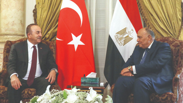Dışişleri Bakanı Mevlüt Çavuşoğlu, Mısır Dışişleri Bakanı Samih Şükri.