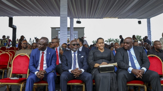 (De Gauche à Droite) Augustin Kabuya, Vital Kamerhe, Liliane Teixeira et Jean Pierre Bemba. Crédit Photo: Arsene MPIANA / AFP