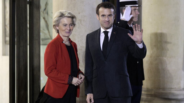 Le président français E. Macron et la président de la commission européenne Ursula von der Leyen. Crédit Photo: Geoffroy VAN DER HASSELT / AFP