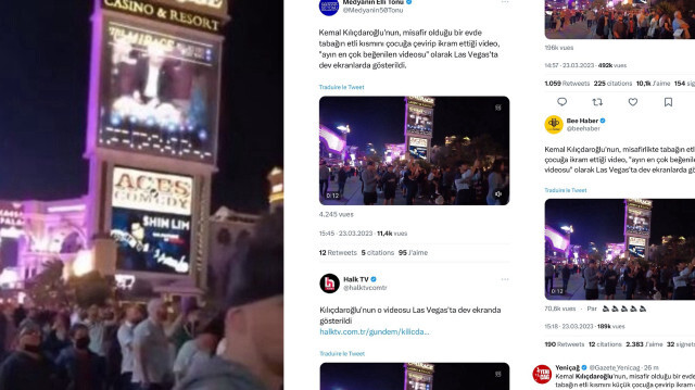 Kılıçdaroğlu'nun görüntülerinin Las Vegas'ta dev ekranda gösterildiği iddiasının gerçeği yansıtmadığı ortaya çıktı. 