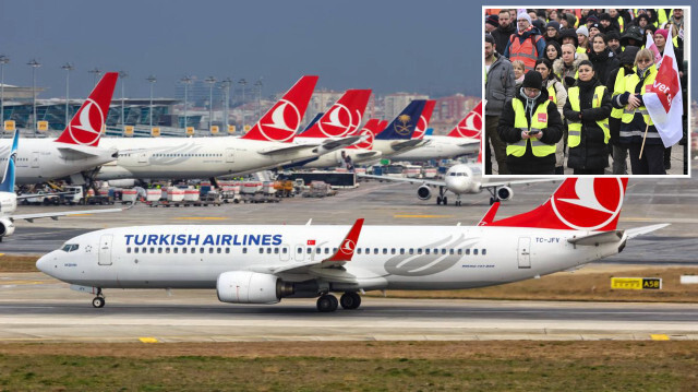 THY'nin Düsseldorf uçuşları da Almanya'daki ulaşım grevi nedeniyle iptal edildi.