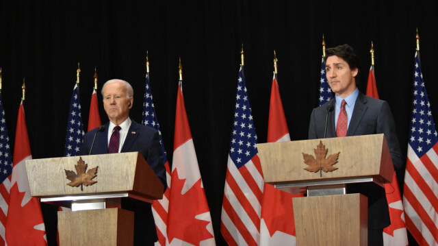 Conférence de presse conjointe de Justin Trudeau et Joe Biden au Canada. Crédit photo: AA