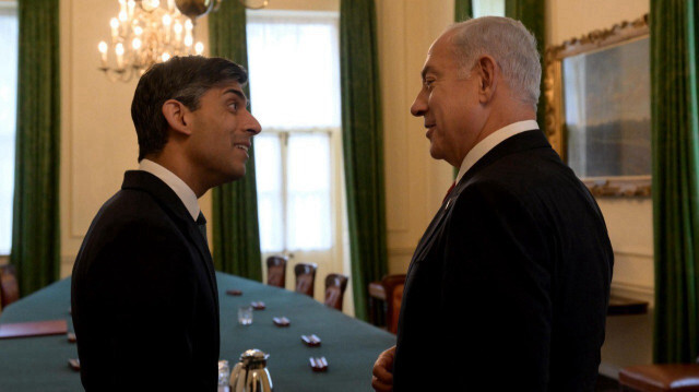 Prime Minister of Israel Benjamin Netanyahu meets with British Prime Minister Rishi Sunak in London, United Kingdom on March 24, 2023.