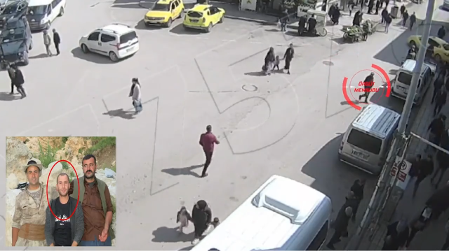 Teröristin HDP ilçe binasına girdiği anlar kameralara yansıdı.