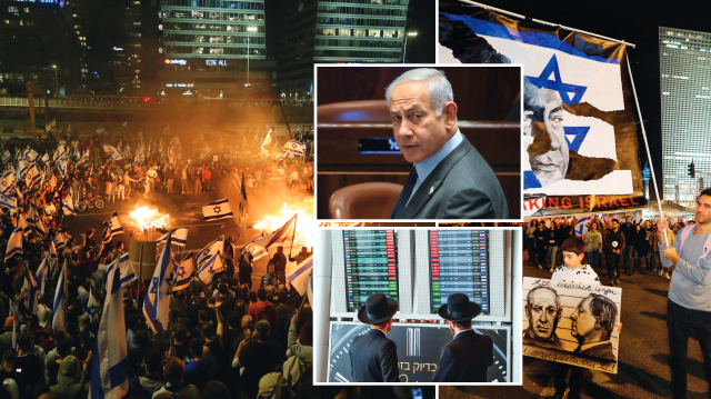 İsrail Başbakanı Netanyahu, ülkesini 13 haftadır iç savaşın eşiğine getiren yargı reformunu erteledi.