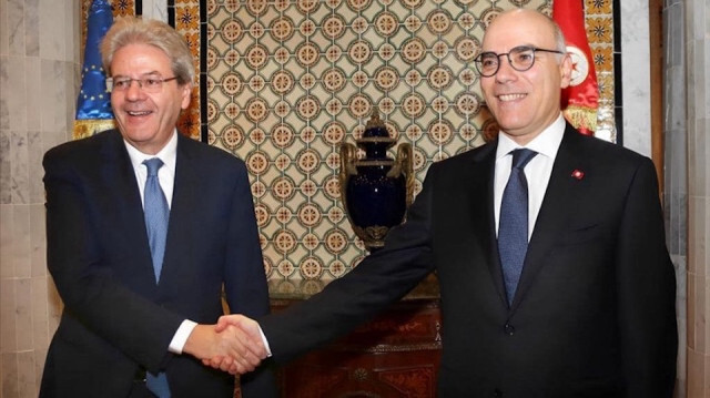 Le ministre des Affaires étrangères, de la migration et des Tunisiens à l'étranger, Nabil Ammar et le commissaire européen à l'Economie, Paolo Gentiloni. Crédit Photo: AA