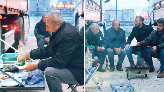 TIR şoförleri, iftar ve sahurlarını sınırlardaki TIR parklarında yapıyor.