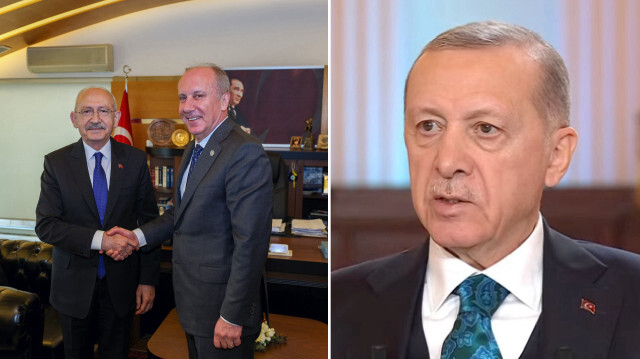 Cumhurbaşkanı Erdoğan, kendisini hedef alan Muharrem İnce'ye, "Sen de terör örgütleriyle olanlarla yan yanasın" sözleriyle tepki gösterdi.
