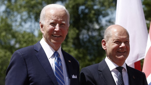 Le président américain Joe Biden et le chancelier allemand Olaf Scholz. Crédit photo: BENOIT TESSIER / PISCINE / AFP