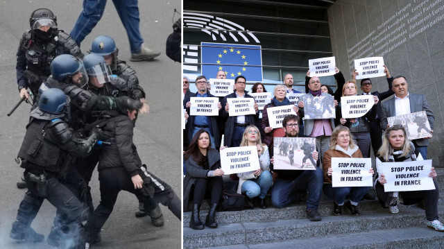 AP milletvekili, Fransa hükümetinin anti-demokratik eylemlerine karşı protesto gösterisi yaptı.

