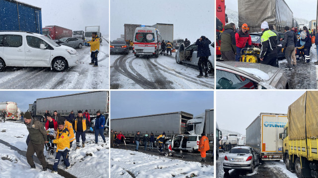 Bolu Dağı'nda çok sayıda aracın karıştığı zincirleme kaza meydana geldi.