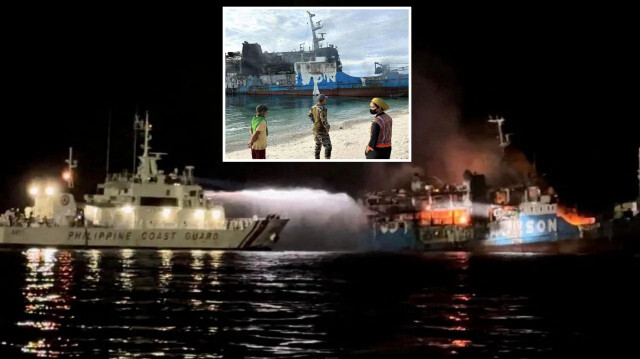 Filipinler'de seyir halindeki feribotta yangın çıktı.