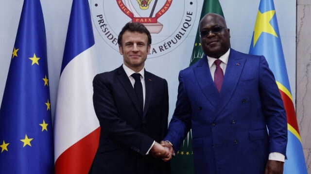 Le président français E. Macron et  le président de la République démocratique du Congo, Félix Tshisekedi. Crédit Photo: LUDOVIC MARIN / AFP