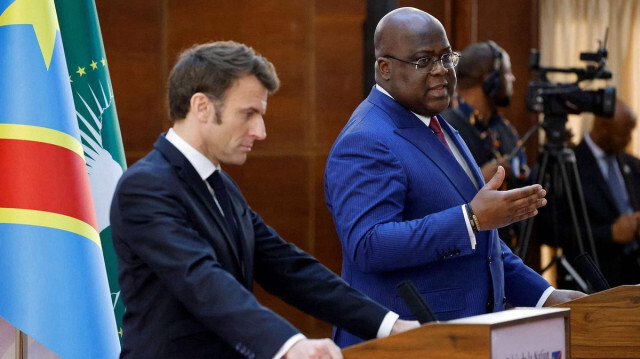 Fransa Cumhurbaşkanı Emmanuel Macron, Demokratik Kongo Cumhuriyeti Devlet Başkanı Tshisekedi.