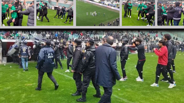 Bursaspor-Amedspor maçı olay görüntüleri