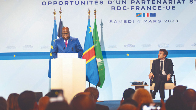 Kongo Cumhurbaşkanı Felix Tshisekedi ve Fransa Cumhurbaşkanı Emmanuel Macron.