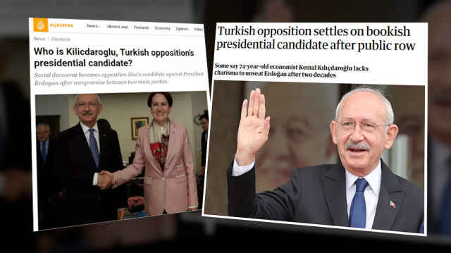 Millet İttifakı'nın cumhurbaşkanı adayının Kemal Kılıçdaroğlu olduğu dünya basınında yer buldu.