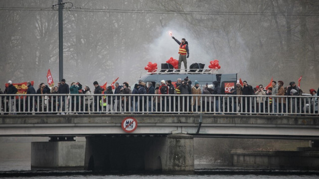 Manifestation du 7 mars 2023 sur le réforme des retraites, France. Crédit Photo: Lou benoist / AFP